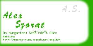 alex szorat business card